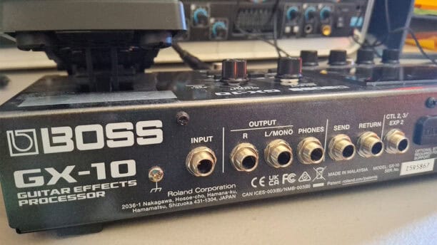 rear shot of the BOSS GX-10 displaying I/O