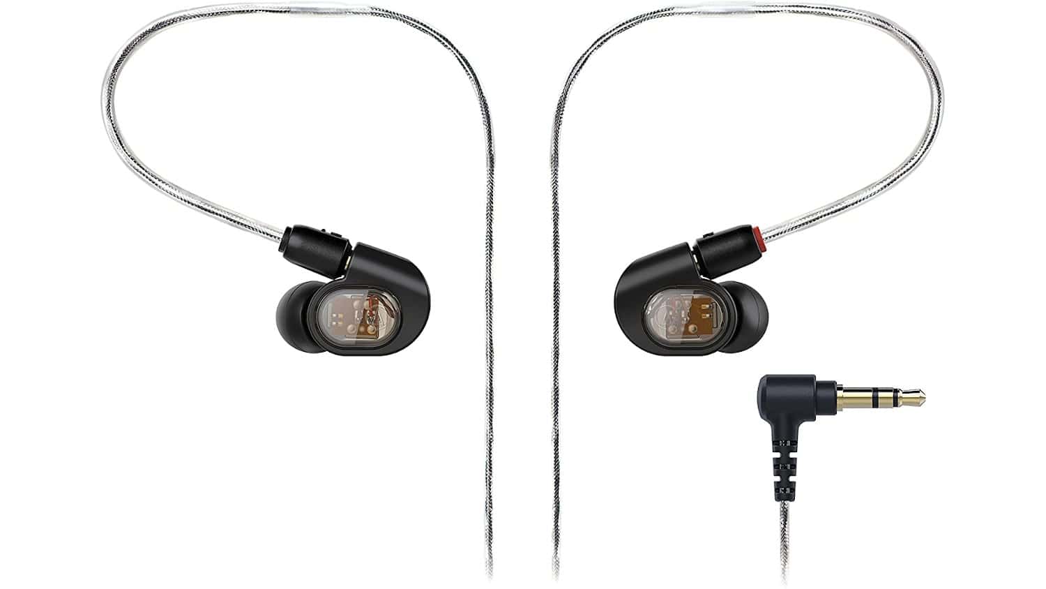 Audio-Technica ATH E70 in-ear monitors with wiring and input jack