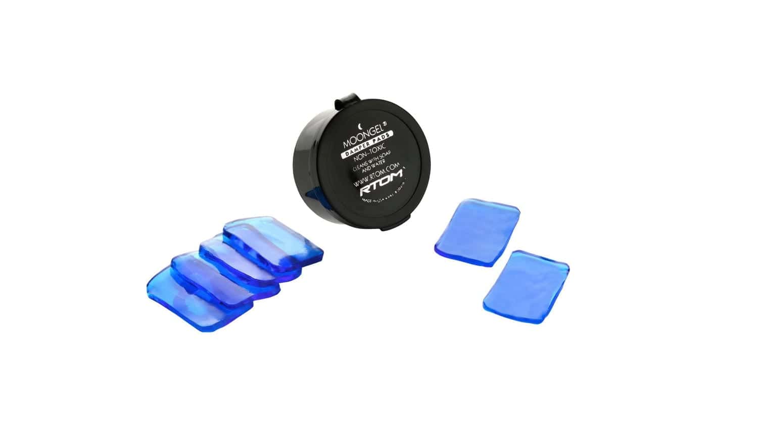 blue moongel drum sound dampeners with black case