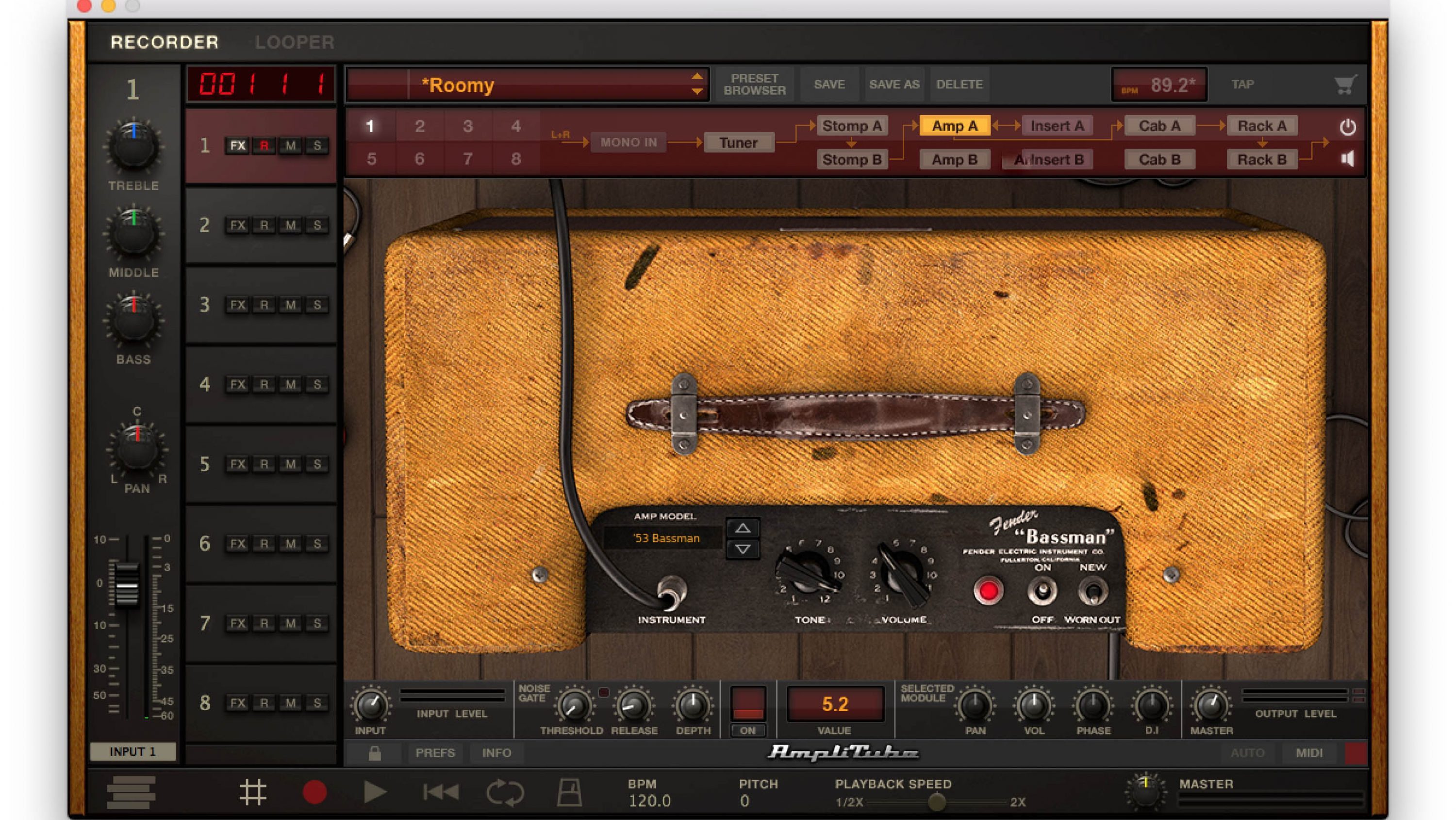 record with amplitube fender fuse