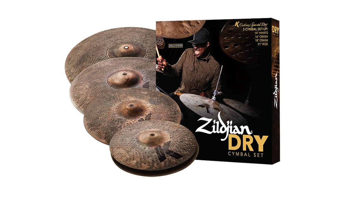 Zildjian K Custom Special Dry Cymbal Set with cymbals display and box