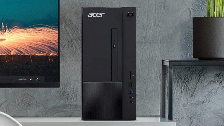 acer-aspire front shot of black enclosure