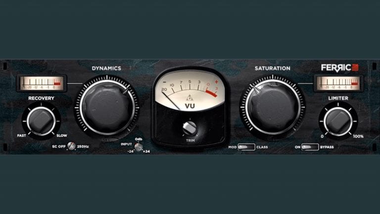 Variety of Sound Ferric TDS plugin GUI with controls and VU meter