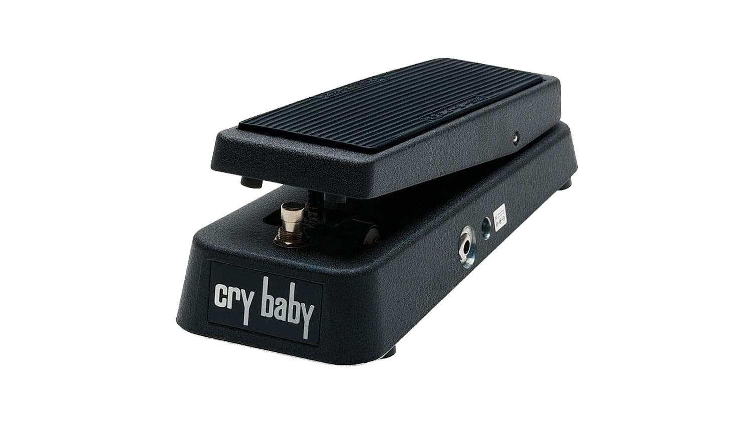 dunlop crybaby wah with black enclosure and foot treadle