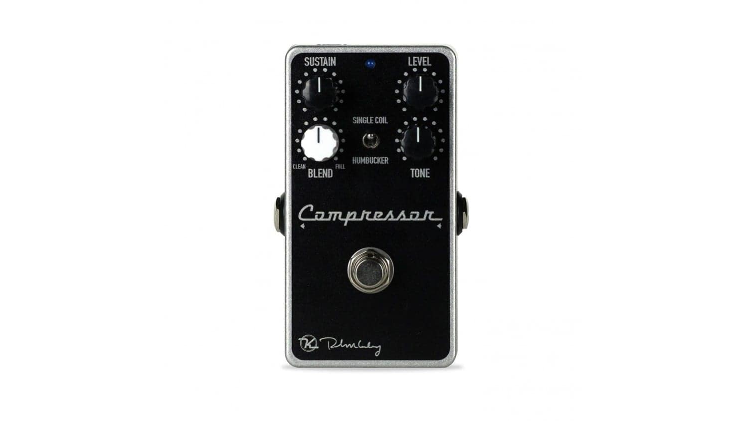 keeley compressor with black enclosure and control knobs