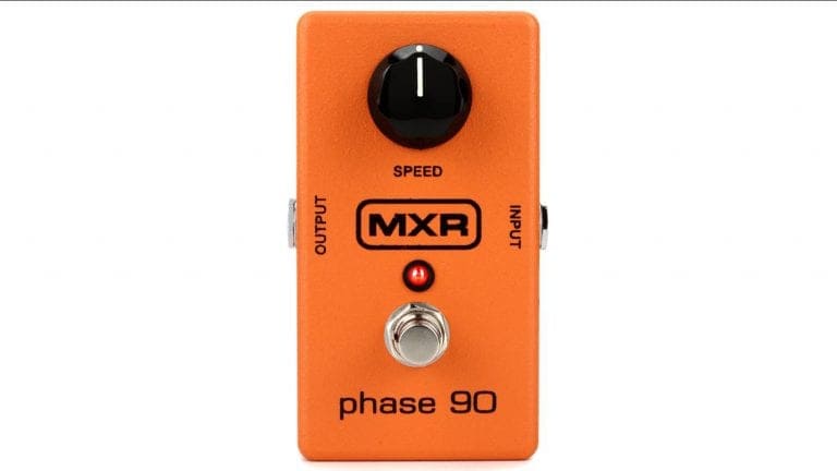 mxr phase 90 with orange enclosure and black control knob