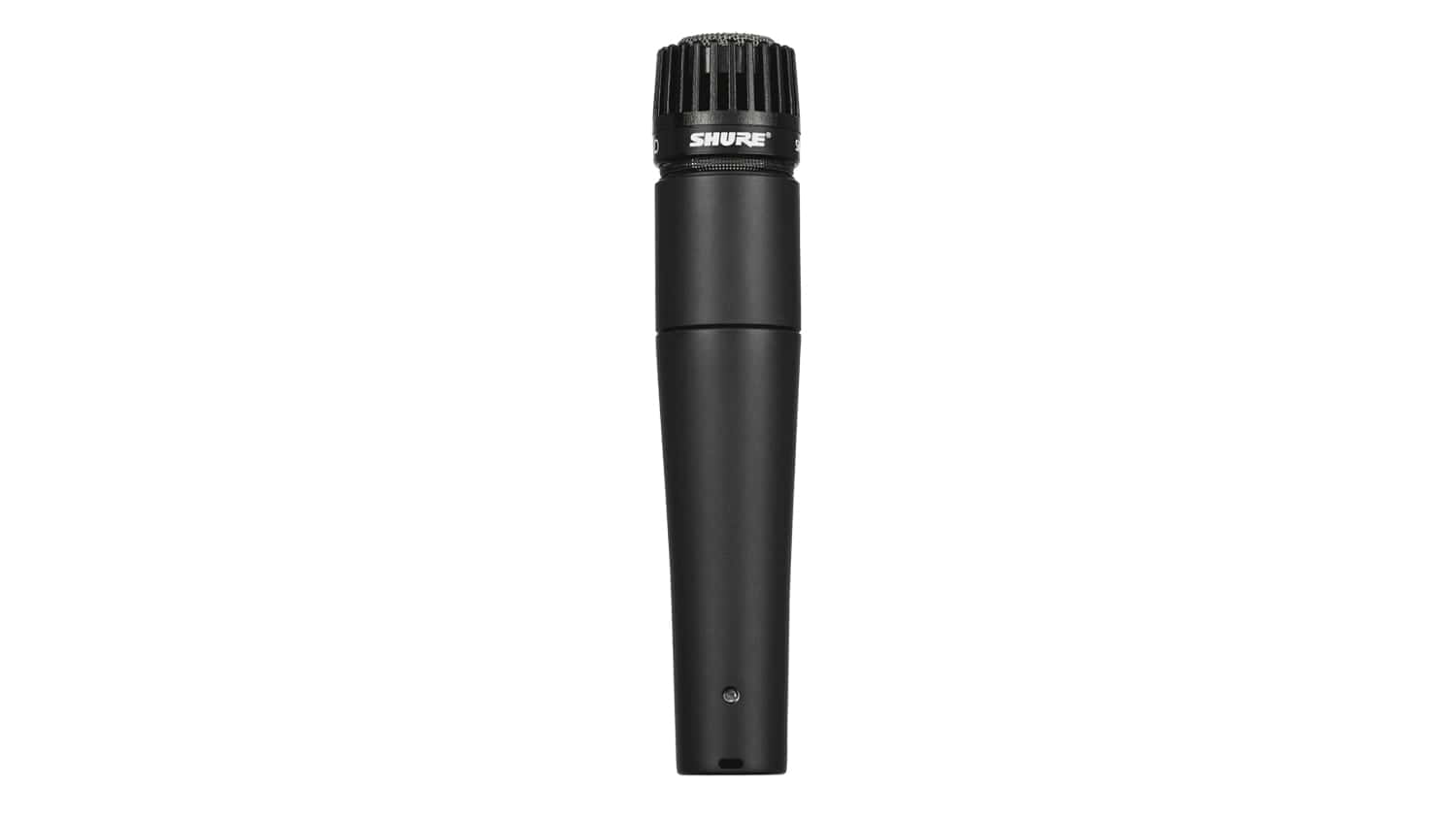 shure sm57 side profile shot with Shure logo