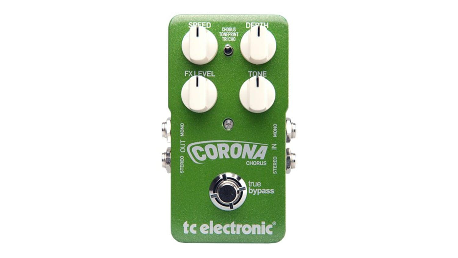 tc electronic corona chorus with green enclosure and white control knobs