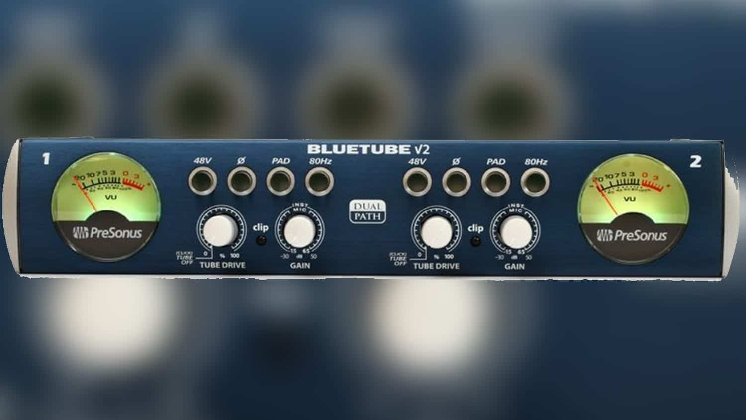 presonus bluetube dp v2 two channel budget preamp with control and VU meters