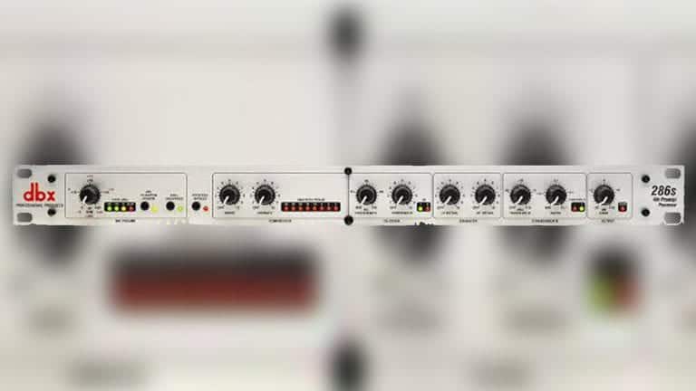 joemeek 3q channel strip in white with black knobs, inputs, and metering
