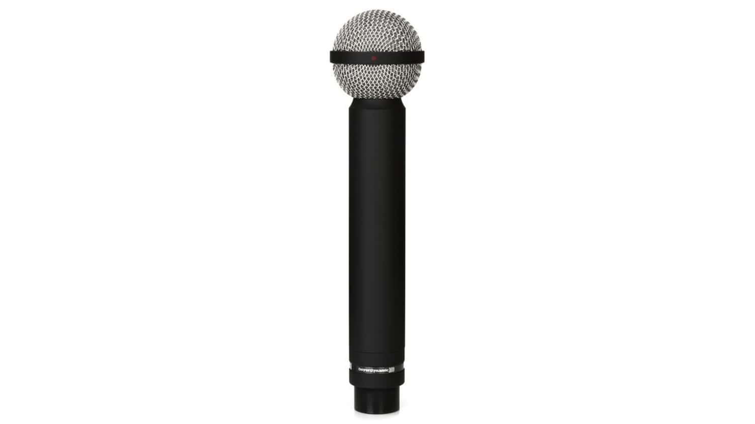 beyerdynamic m160 ribbon microphone with black enclosure and silver sphere grille