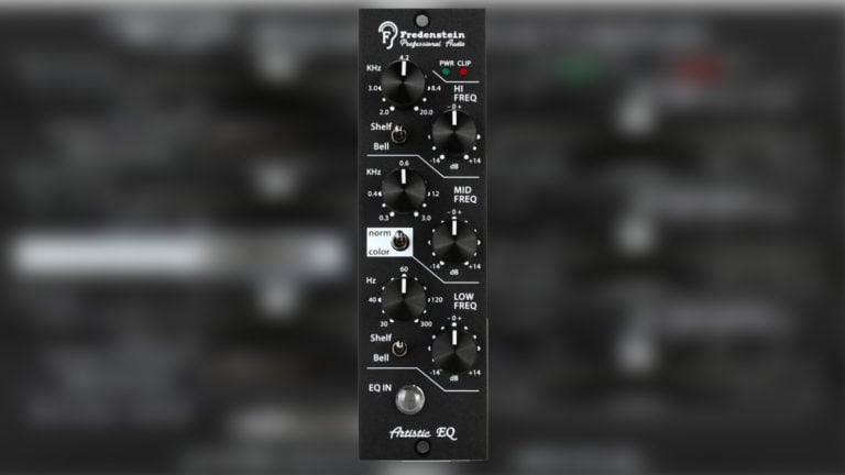 fredenstein audio artistic eq 500 series equalizer with black faceplate and control knobs