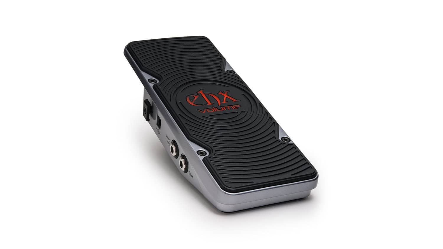 Electro-Harmonix Next Step volume pedal with gray rounded base, black foot grip, and EHX logo in red