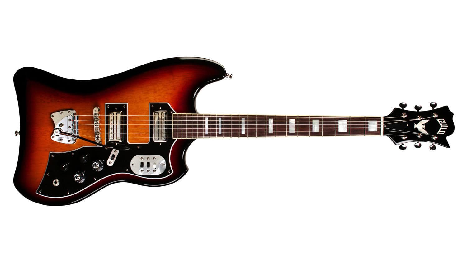 guild s-200 tbird with tobacco sunburst finish and black pickguard