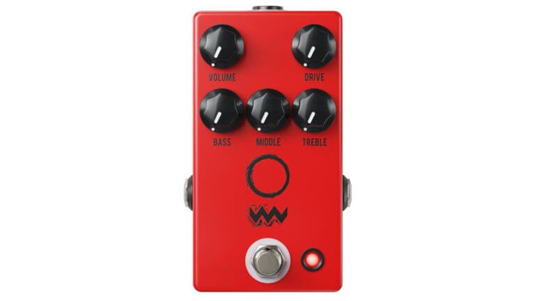 jhs pedals angry charlie v3 with red enclosure and black control knobs