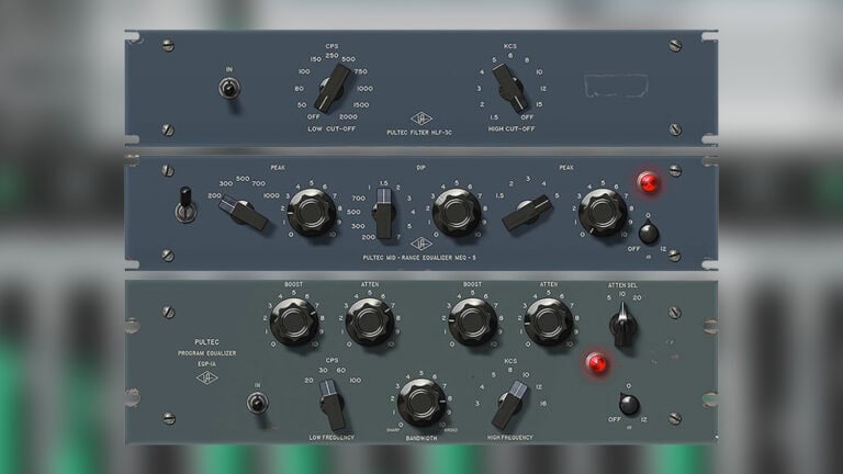 uad pultec collection plugin GUI with three different versions