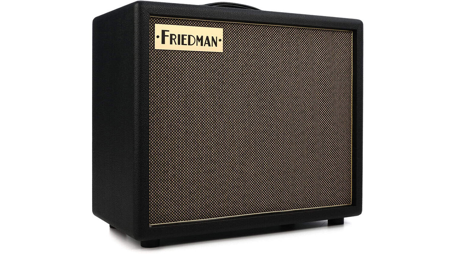 friedman runt 50 combo amp with dark brown enclosure, brown grille cloth, and Friedman logo plate