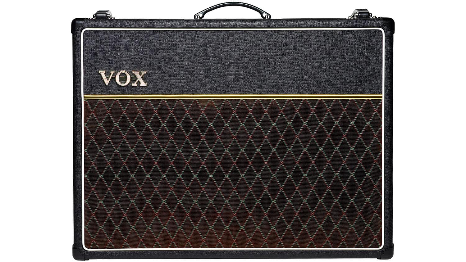 vox ac30 custom guitar combo amp with argyle grille cloth and Vox logo