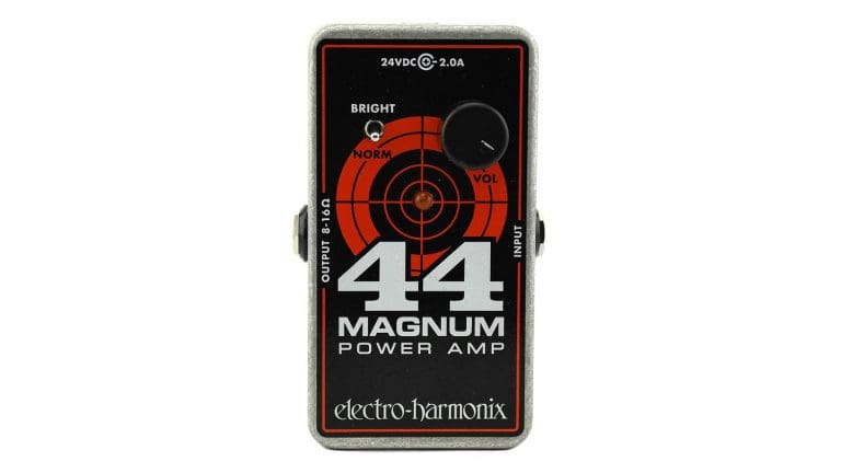 electro-harmonix magnum 44 with bullseye imagery and control knob