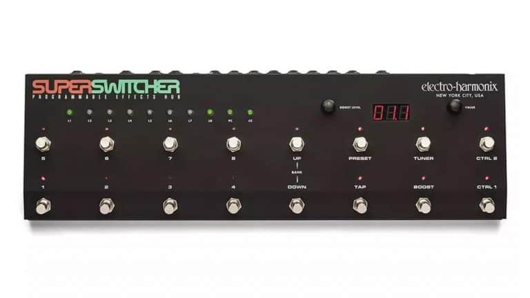 electro-harmonix super switcher guitar loop switcher with foot switches and logo