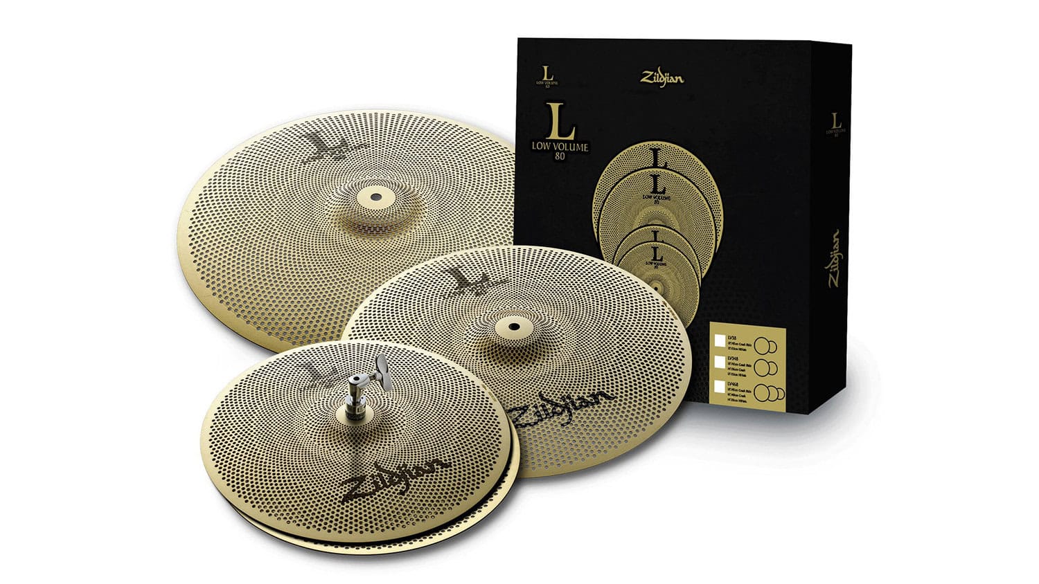 Zildjian L80 Series LV468 with three piece display and box