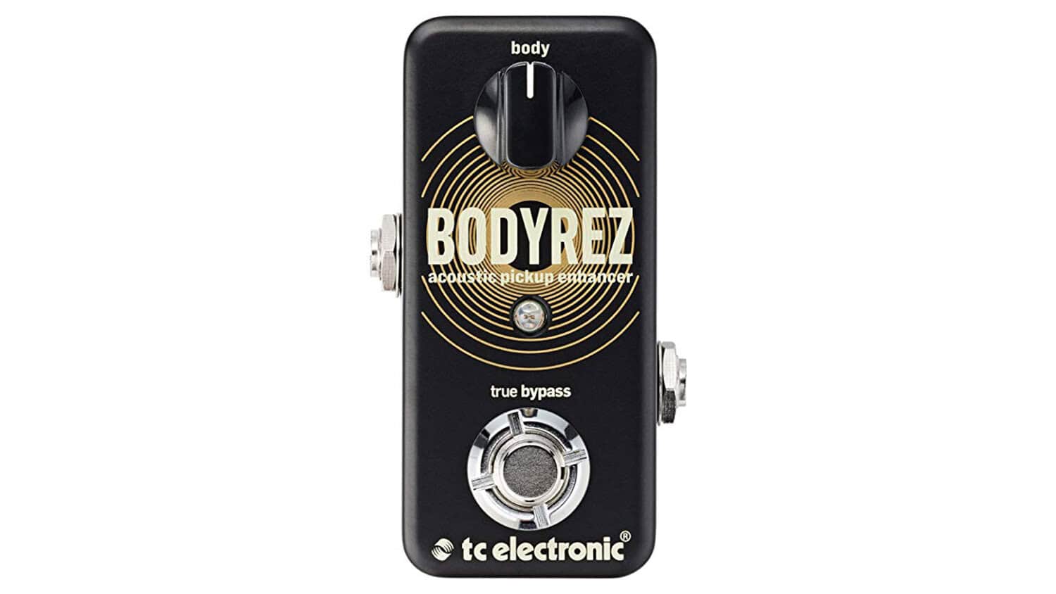 tc electronic body rez with small format enclosure, black control knob, and footswitch