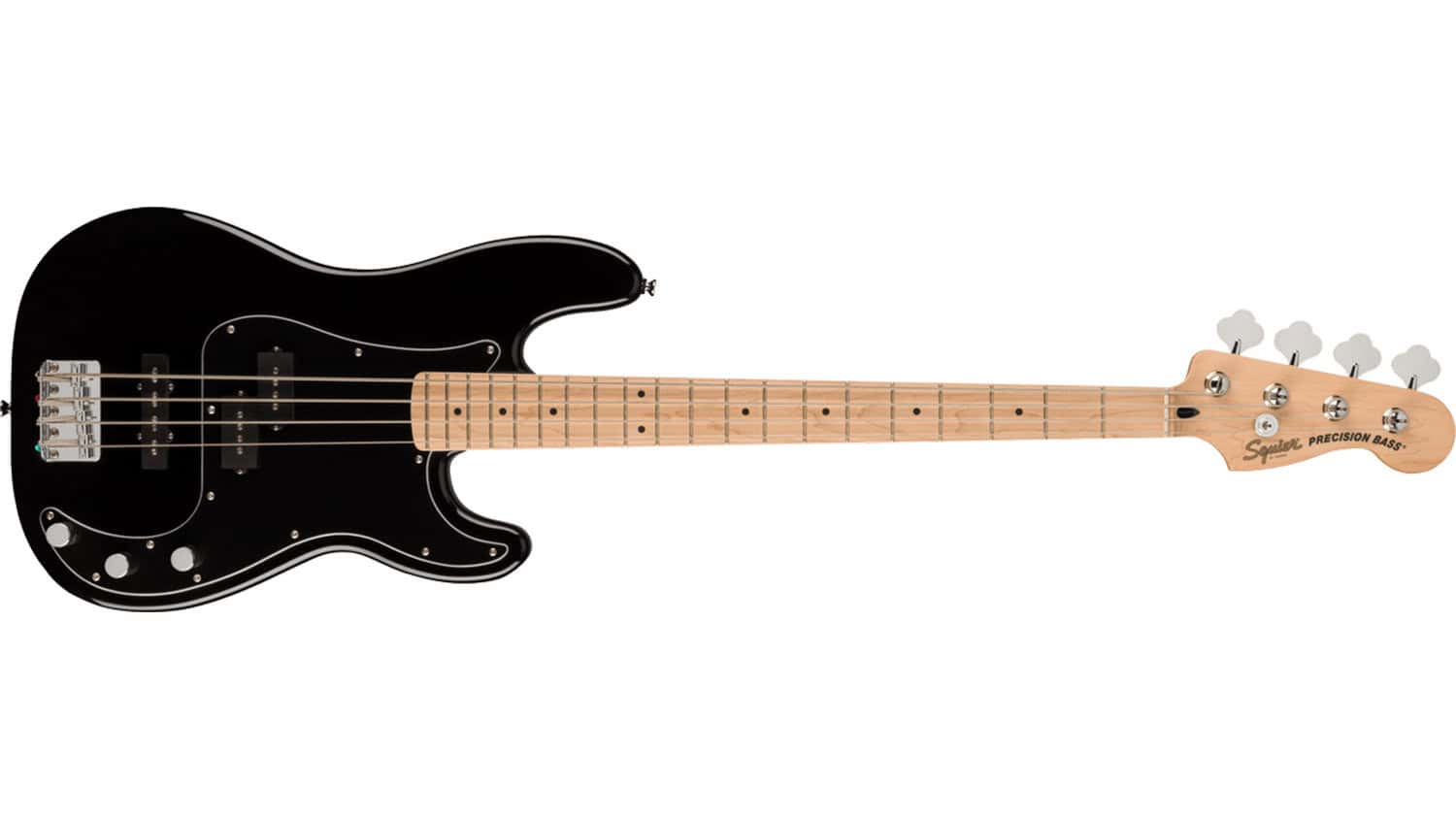 Squier Affinity Series PJ Bass with black finish and maple neck and fretboard