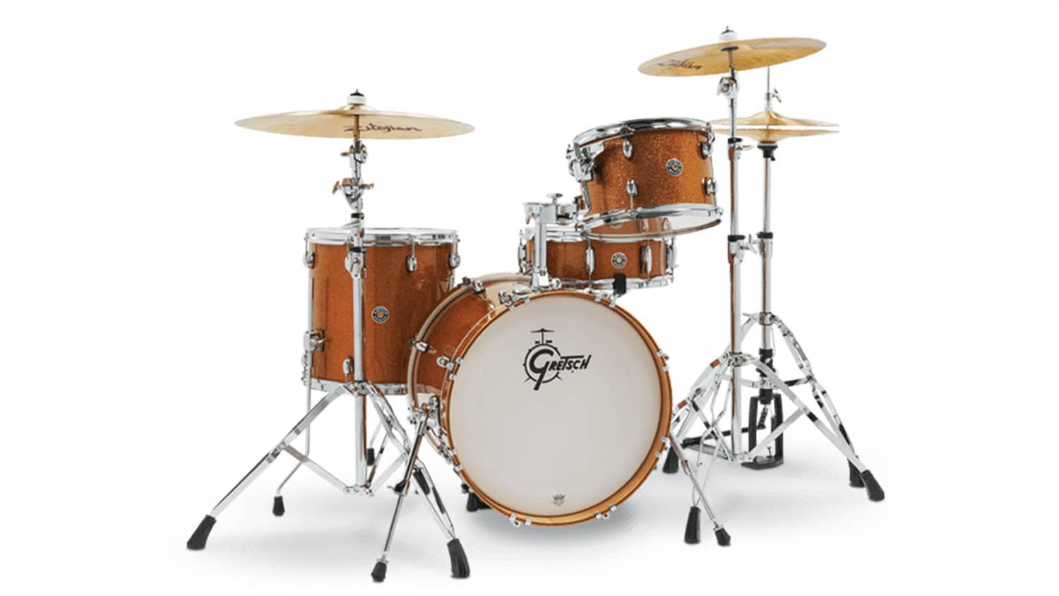 gretsch catalina club drumkit 4-piece drum kit in wood finish with cymbals and stands