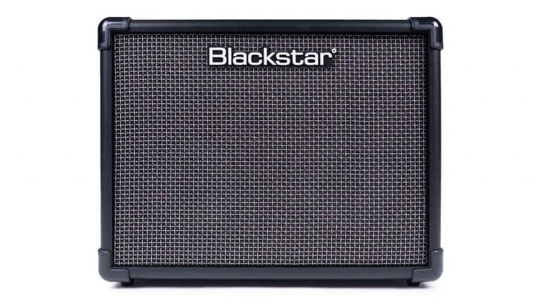blackstar id core v3 guitar amp with black enclosure, gray grill cloth, and Blackstar logo