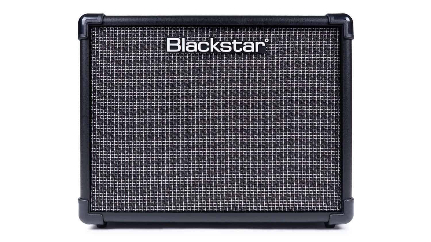 blackstar id core v3 guitar amp with black enclosure, gray grill cloth, and Blackstar logo