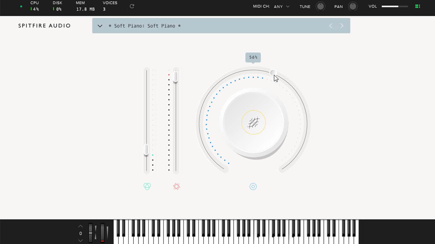 spitfire audio labs virtual instruments plugin simple GUI