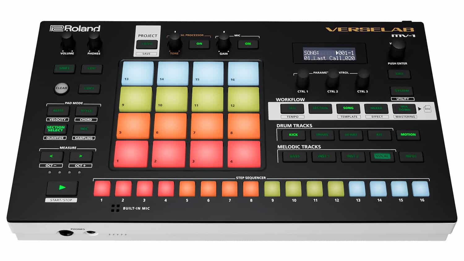 roland-verselab-mv-1 with LED pads and control set