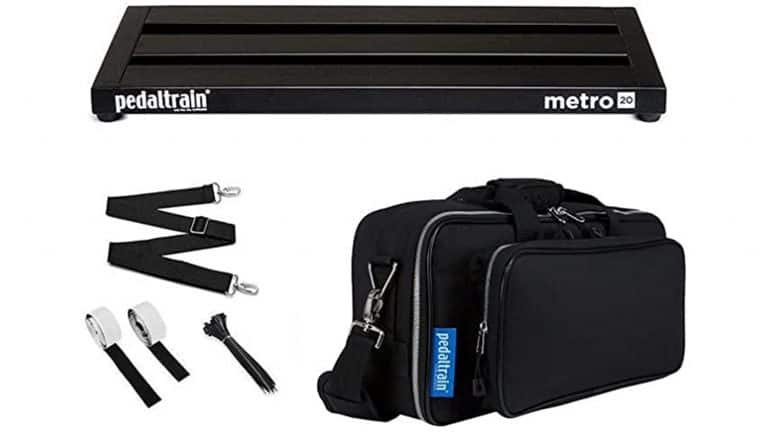 pedaltrain-metro-20 pedalboard in black with carrying case and accessories