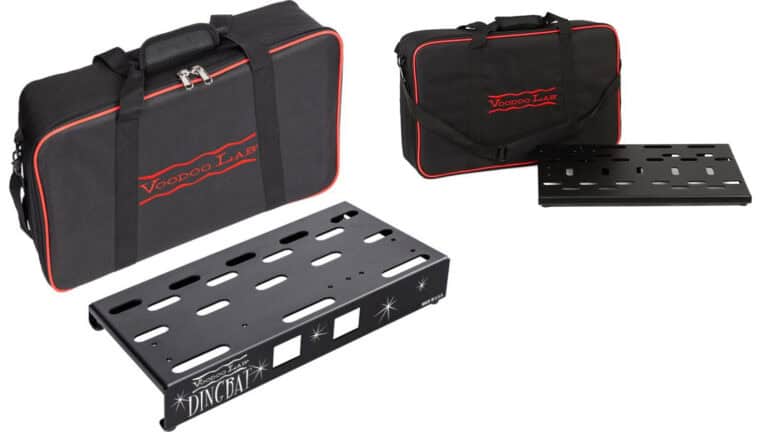 voodoo labs dingbat pedalboard in black with carrying case