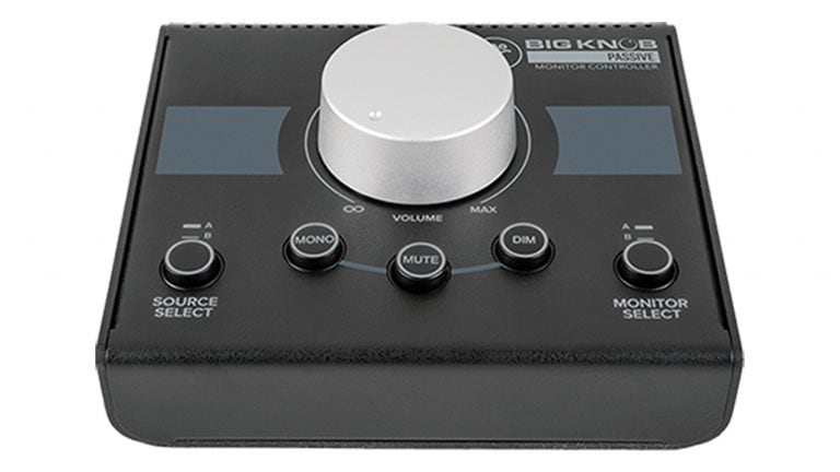 mackie big knob passive monitor controller with gain knob and control buttons