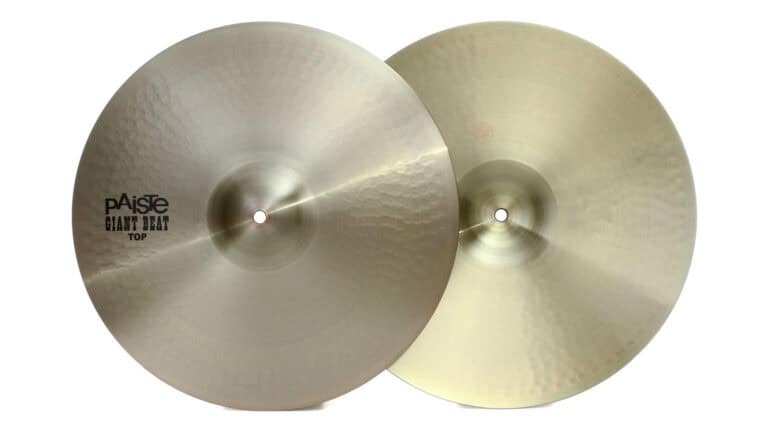 Paiste Giant Beat large hi-hats with Paiste logo