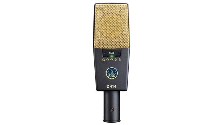 AKG C414 XLII front shot with gold grille