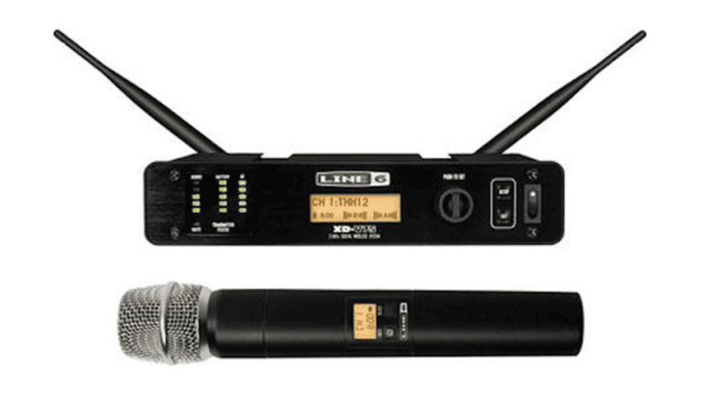 Line 6 XD V75 front facing product shot with microphone and receiver unit