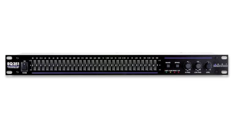art 351 graphic equalizer front shot in black with sliders and knobs