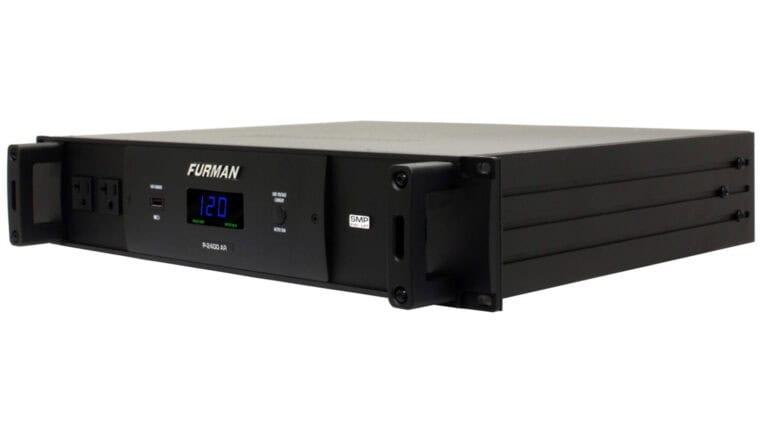 Furman P-2400 power conditioner in black enclosure with front panel metering