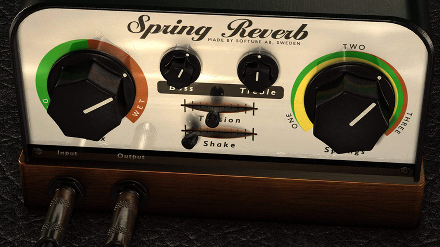 softube spring reverb plugin GUI with simple controls