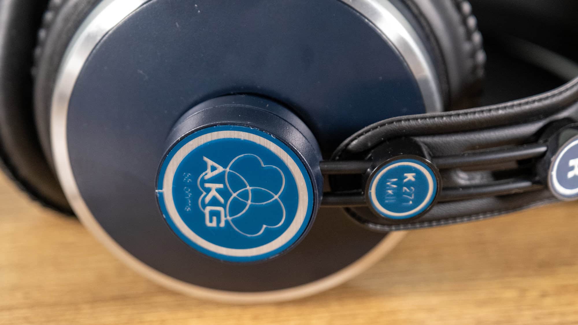 AKG logo on the AKG K271 MKII headphones