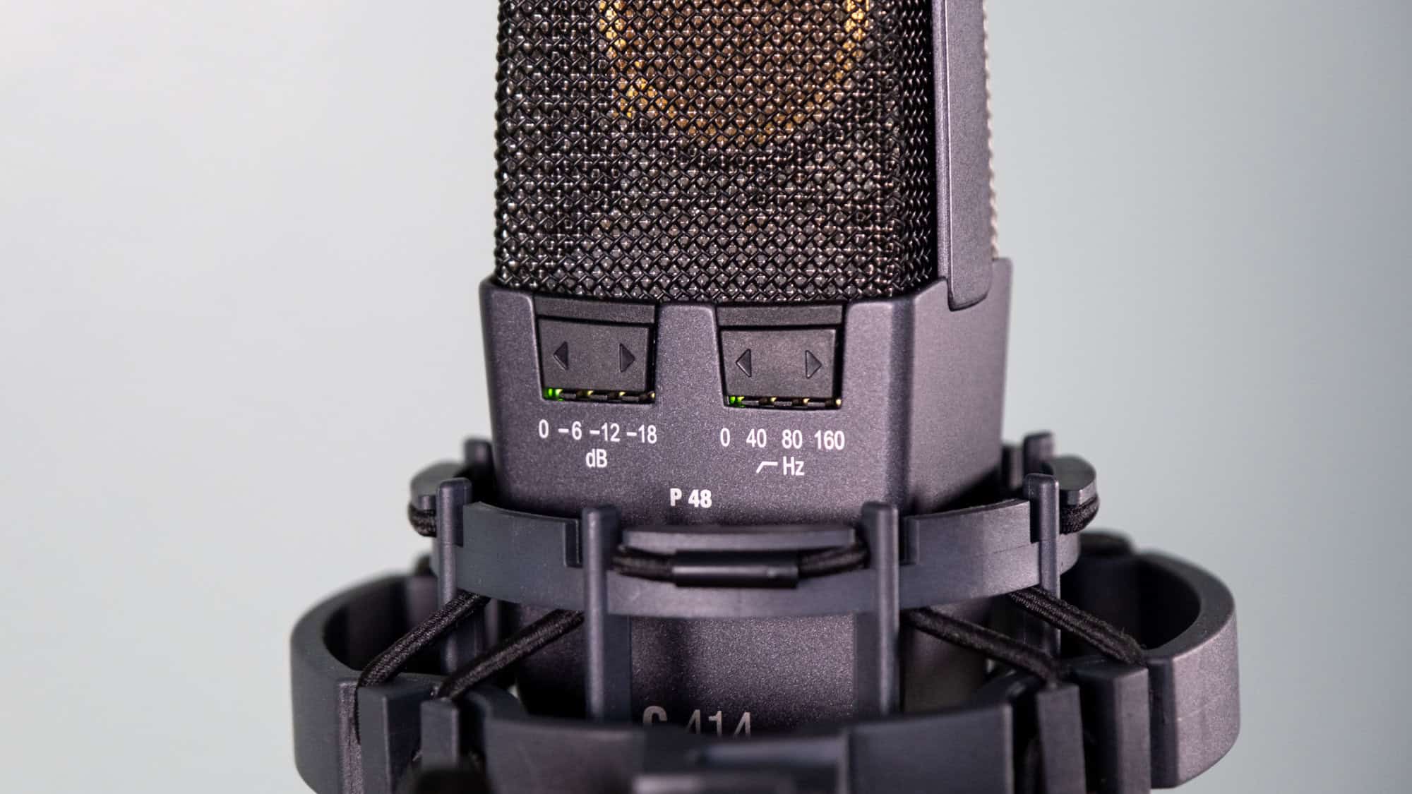 Rear controls of the AKG C414 XLS.