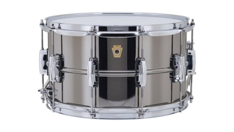Ludwig Black Beauty side shot with chrome finish