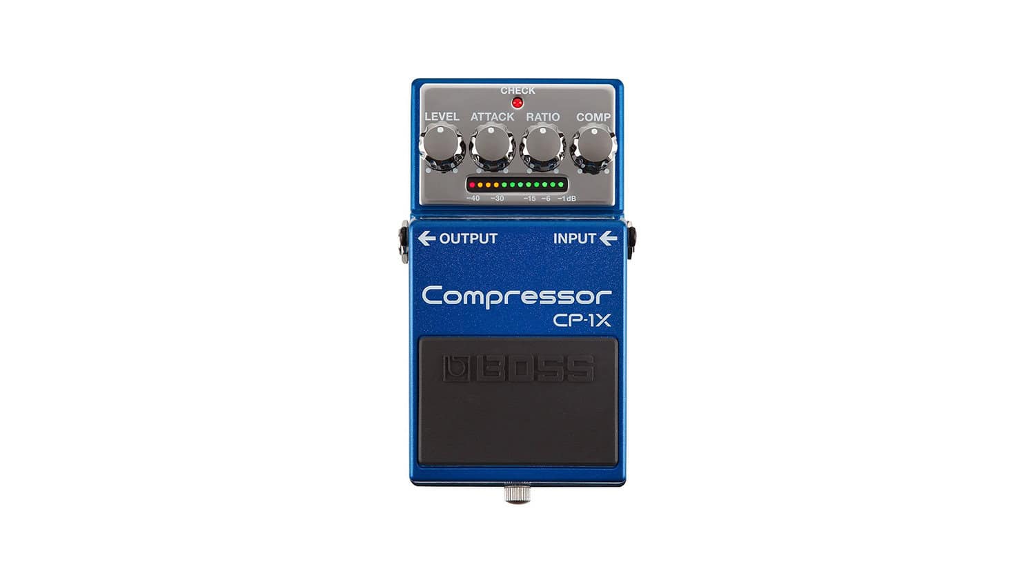 BOSS CP-1X front shot with controls and gain reduction meter