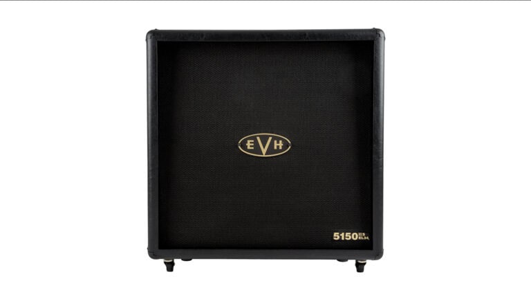 EVH 5150III 412 Extension Cabinet front shot in black with EVH logo