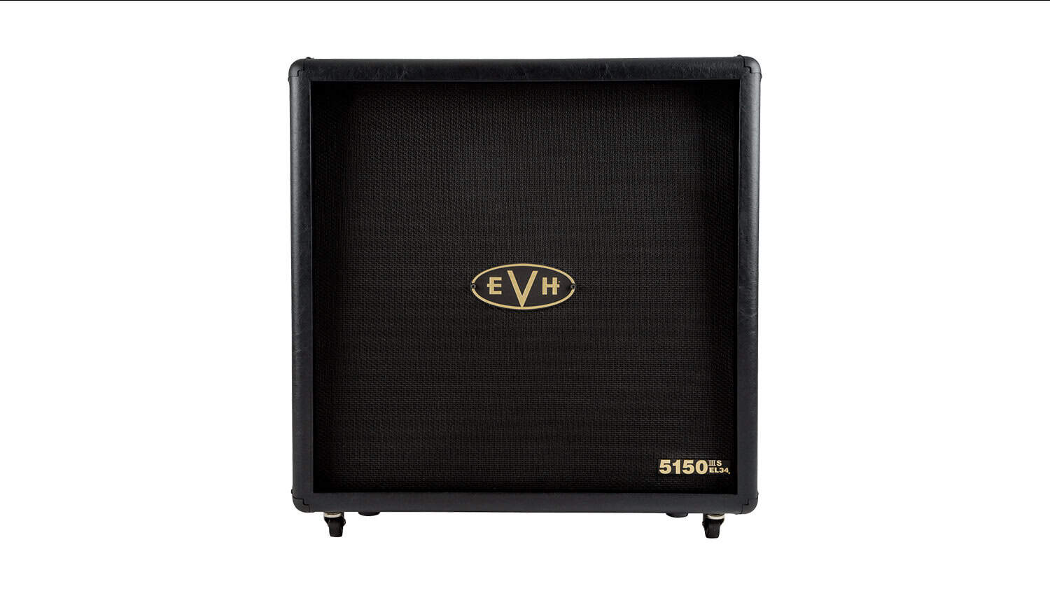 EVH 5150III 412 Extension Cabinet front shot in black with EVH logo
