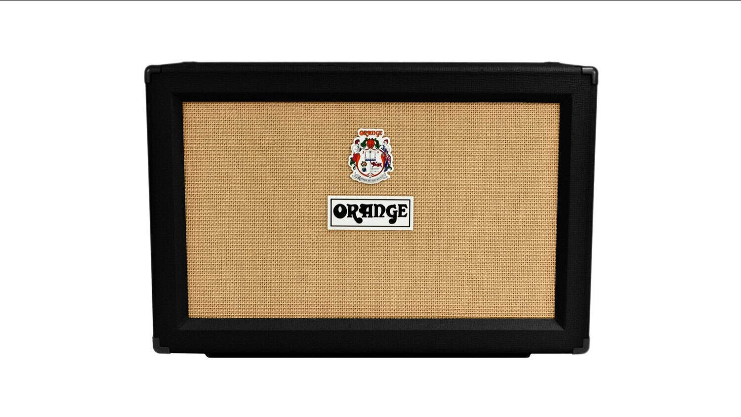 Orange Amplifiers PPC212-C front shot with black enclosure, tweed grille cloth, and Orange logo
