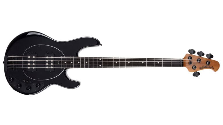 Ernie Ball Music Man StingRay Special HH front shot with black finish and dual humbucker pickups