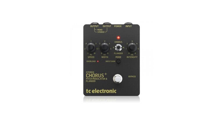 TC Electronic SCF Gold Stereo Chorus Flanger front shot with black enclosure and control knobs